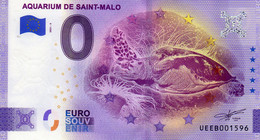 Billet Touristique Souvenir Monnaie De Paris MDP Euro St Saint Malo Aquarium - Autres & Non Classés