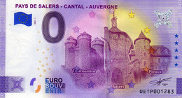 Billet Touristique Souvenir Monnaie De Paris MDP Euro Salers Cantal Auvergne - Andere & Zonder Classificatie