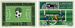 281258 HINGED ITALIA 1973 75 ANIVERSARIO DE LA FEDERACION ITALIANA DE FUTBOL - 1971-80:  Nuovi