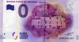 Billet Touristique Souvenir Monnaie De Paris MDP Euro Reignac Maison Forte - Autres & Non Classés