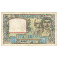 France, 20 Francs, Science Et Travail, 1940, R.2301, TB+, Fayette:12.11, KM:92b - 20 F 1939-1942 ''Science Et Travail''