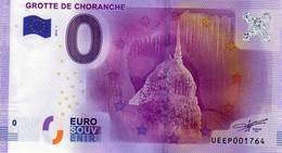 Billet Touristique Souvenir Monnaie De Paris MDP Euro Chorance Grotte - Sonstige & Ohne Zuordnung