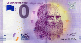 Billet Touristique Souvenir Monnaie De Paris MDP Euro Le Clos Luce Amboise Leonard De Vinci - Otros & Sin Clasificación