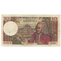 France, 10 Francs, Voltaire, 1972, D.809, TB, Fayette:62.58, KM:147d - 10 F 1963-1973 ''Voltaire''