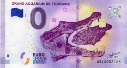 Billet Touristique Souvenir Monnaie De Paris MDP Euro Grand Aquarium De Touraine - Autres & Non Classés