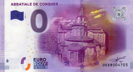 Billet Touristique Souvenir Monnaie De Paris MDP Euro Conques Abbatiale - Otros & Sin Clasificación