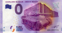 Billet Touristique Souvenir Monnaie De Paris MDP Euro Omaha Beach Overlord Museum - Other & Unclassified