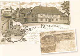 AK Hanau - Kesselstadt Gastwirtschaft Zum Roten Löwen Schloss Philippsruhe - Postkarten Um 1910 (Reprint) - Hanau
