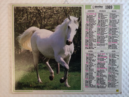 CALENDRIER//ALMANACH Des PTT De 1989 - OBERTHUR - Info Intérieur: Carte PARIS & Sa Banlieue - Métro - Grand Format : 1981-90