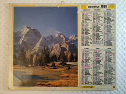 CALENDRIER//ALMANACH Des PTT De 1990 - OBERTHUR - Info Intérieur: Carte Pyrénées Orientales - PERPIGNAN - Grand Format : 1981-90