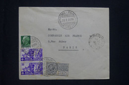 ITALIE - Enveloppe De Rome Pour Paris En 1935 Par 1er Vol - Défauts - L 133488 - Marcophilie (Avions)