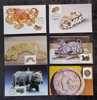 China Maximum Card，2022-19 Chinese Ancient Art Boutique Tiger，Stamps Ultimate Postcard,6 Pcs - Cartes-maximum