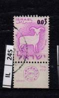 ISRAELE      1962	Segni Zodiaco 0,03 Usato Con Bandella - Used Stamps (with Tabs)