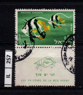 ISRAELE      1962         Pesci 0,03 Usato Con Bandella - Used Stamps (with Tabs)
