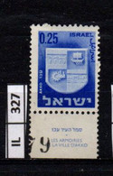 ISRAELE      1965  Stemmi Di Città 0,25 Usato Con Bandella - Usati (con Tab)