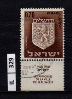ISRAELE      1965    Stemmi Di Città 0,70 Usato Con Bandella - Used Stamps (with Tabs)
