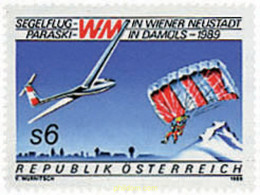 69212 MNH AUSTRIA 1989 CAMPEONATOS DEL MUNDO DE VUELO A VELA Y PARACAIDISMO - Parachutting