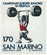 70328 MNH SAN MARINO 1980 CAMPEONATOS JUVENILES DE EUROPA DE HALTEROFILIA - Usados