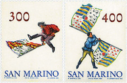 70335 MNH SAN MARINO 1984 CONSTITUCION DEL GRUPO DE JUGADORES DE BANDERAS DE SAN MARINO - Gebruikt