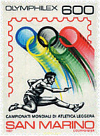 70343 MNH SAN MARINO 1987 CAMPEONATOS DEL MUNDO DE ATLETISMO Y OLIMPHILEX - Usados