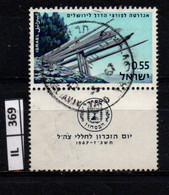 ISRAELE      1967      Giorno Della Memoria Usato Con Bandella - Used Stamps (with Tabs)