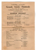 VP20.869 - Paroisse D'ANGLES ( Vendée ) 1938 - Programme - Grande Soirée Théâtrale - Eugénie GRANDET - Honoré De BALZAC - Programme