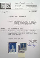 Schweiz RRR ! 1966 #421 FARBPROBE 1.30Fr BLAU Statt Ultramarin Attest(Kirche St Pierre De Clages Eglise Suisse VS Proof - Neufs