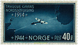 67947 MNH NORUEGA 1944 30 ANIVERSARIO DE LA TRAVESIA DEL MAR DEL NORTE POR TRYGGVE GRAN - Cartas & Documentos