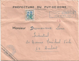 22-11-3308 0.30 Centimes Taxe Sur Lettre Prefecture Puy De Dome 1959 Cachet Taxe Simple - 1960-.... Covers & Documents