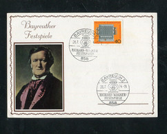 "BUNDESREPUBLIK DEUTSCHLAND" 1974, Sonderkarte "Bayreuther Festspiele" Mit Abb. R. Wagner, SSt. "Bayreuth" (3245) - Lettres & Documents