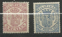 Philippines  Fiscaux   5 Reales Et  1 Peseta    Neufs  *  Et ( * )    B/TB   Voir Scans  Soldé  ! ! ! - Philipines