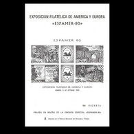 PRUEBA OFICIAL.Edifil 3.EXPAMER 80.Expo Filatélica América Europa. - Hojas Conmemorativas