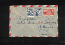 Jugoslawien / Yugoslavia 1954 Postal Stationery Airmail Letter To USA - Poste Aérienne