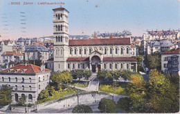 AK: 1916 Zürich Liebfrauenkirche. Gelaufen Von Zürich Nach Chur - Eglises Et Cathédrales