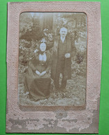 Ancienne Grande Photo PORTRAIT COUPLE - Support Rigide - Costume - Vers Château-Thierry 02 - Avant 1900 / 222 - Autres & Non Classés