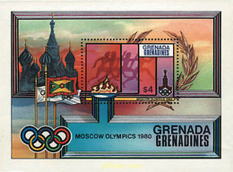 90215 MNH GRANADA GRANADINAS 1980 22 JUEGOS OLIMPICOS VERANO MOSCU 1980 - Autres & Non Classés