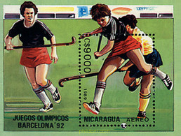 68432 MNH NICARAGUA 1989 25 JUEGOS OLIMPICOS VERANO BARCELONA 1992 - Hockey (su Erba)