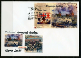 Sierra Leone 2019, WWII, Normandy Landing, Flags In BF In FDC - Covers