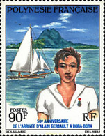 43553 MNH POLINESIA FRANCESA 1976 50 ANIVERSARIO DE LA LLEGADA A BORA BORA DE ALAIN GERBAULT - Usati