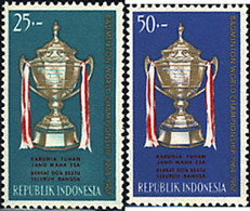 216303 MNH INDONESIA 1964 3 CAMPEONATOS DE BADMINTON. COPA THOMAS. - Bádminton