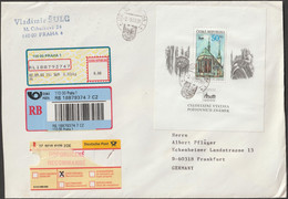 Tchéquie 2000 Y&T BF 8, Michel Bl. 10 Brno 2000, Sur Lettre Recommandée - Blocks & Sheetlets