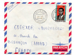 Congo -1968 -Lettre De BRAZZAVILLE POTO-POTO  Pour   Besançon-25  ( France)..tp  Président Seul Sur Lettre......à Saisir - Otros & Sin Clasificación