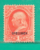 80 Estados Unidos 1873 YT O 35 Nuevo Sin Goma -Yvert T Cotiza € 50.00 - Proofs, Essays & Specimens