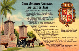 Florida St Augustine Chronology And Coat Of Arms Curteich - St Augustine