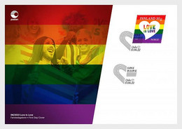 NORWAY New *** 2022 Love Is Love- Pride Lesbian And Gay Liberation ,LGBT LGBTQ FDC (**) - Storia Postale