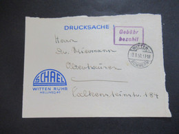 BRD 19.9.1950 Violetter Ra2 Gebühr Bezahlt Und Tagesstempel Witten Bommern Firmenwerbung Lieferungsbedingungen - Briefe U. Dokumente