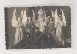 KRAMPUS Devil Saint Nicholas Angels Nice Real Photo Postcard - Autres & Non Classés