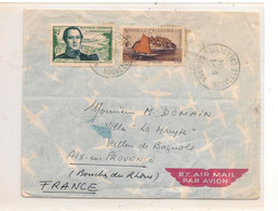 NOUVELLE CALÉDONIE  6-2-1954  ENVELOPPE DE NOUMÉA POUR AIX EN PROVENCE - Storia Postale