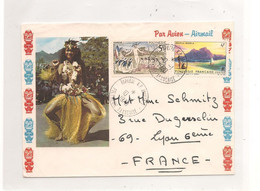 POLYNÉSIE FRANÇAISE 10-1-1970 ENVELOPPE DE PAPEETE POUR LYON - Lettres & Documents