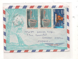 POLYNÉSIE FRANÇAISE 26-2-1973 ENVELOPPE DE PAPEETE POUR GANNAT (ALLIER) - Storia Postale